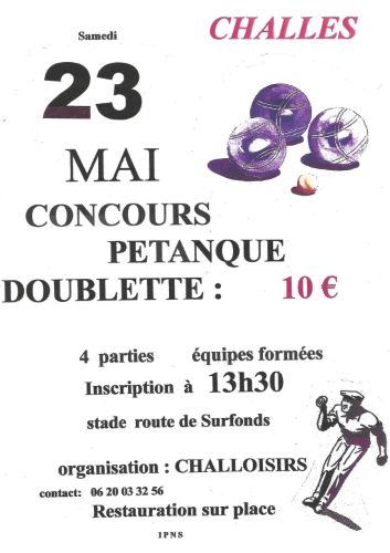 Concours de pétanque - Challoisirs